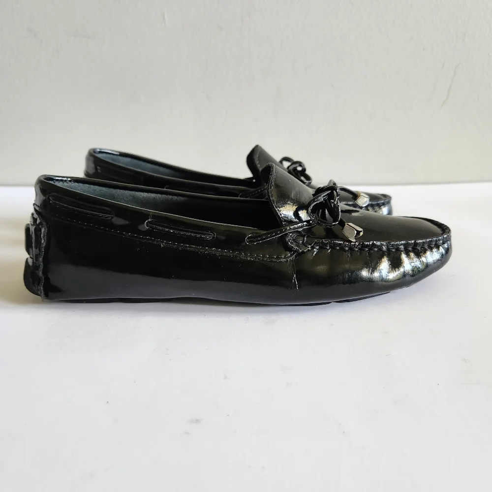 Saks Fifth Avenue Black Patent Leather Loafers